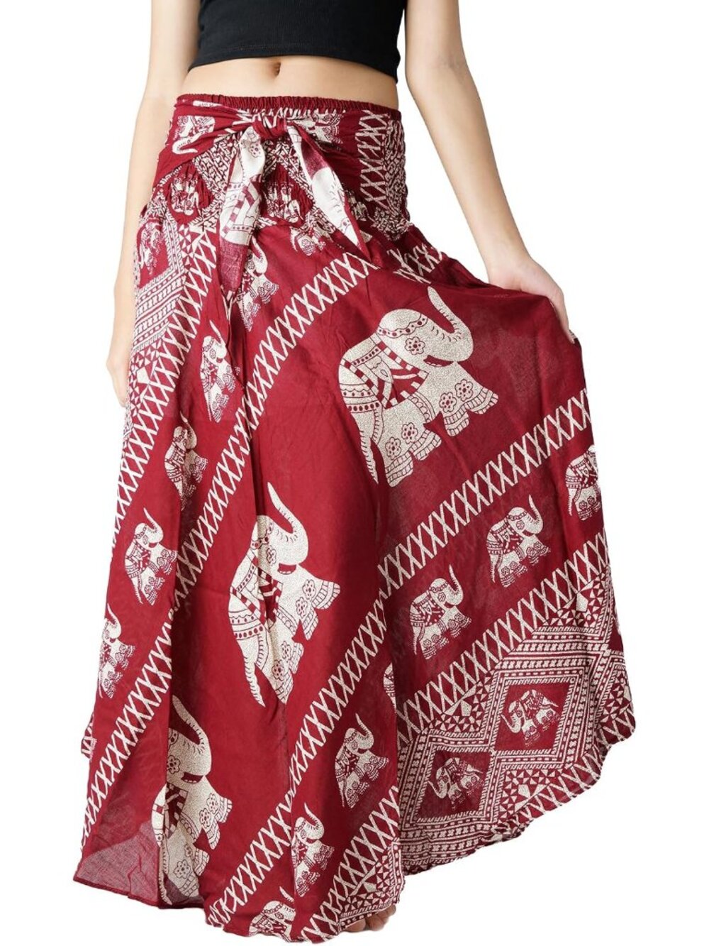 Long Skirts for Women Maxi Boho Skirt | Lightweight Fabric, Comfortable Elastic